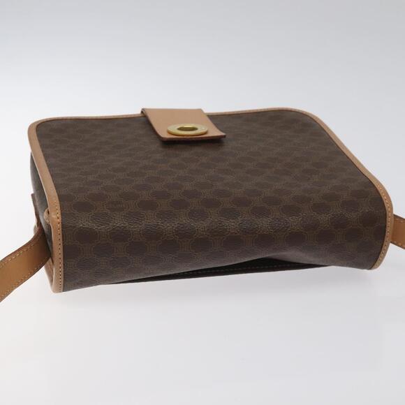 CELINE Macadam Canvas Shoulder Bag Pvc Leather Brown Gold - Picture 6 of 12